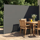 Tenda Laterale Retrattile 420x185 cm Impermeabile e UV 50+ in Alluminio Acciaio e Poliestere Grigio Scuro      