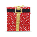 Scatola Regalo Babbo Natale 20x20x30 cm con Luci e Movimento Rosso