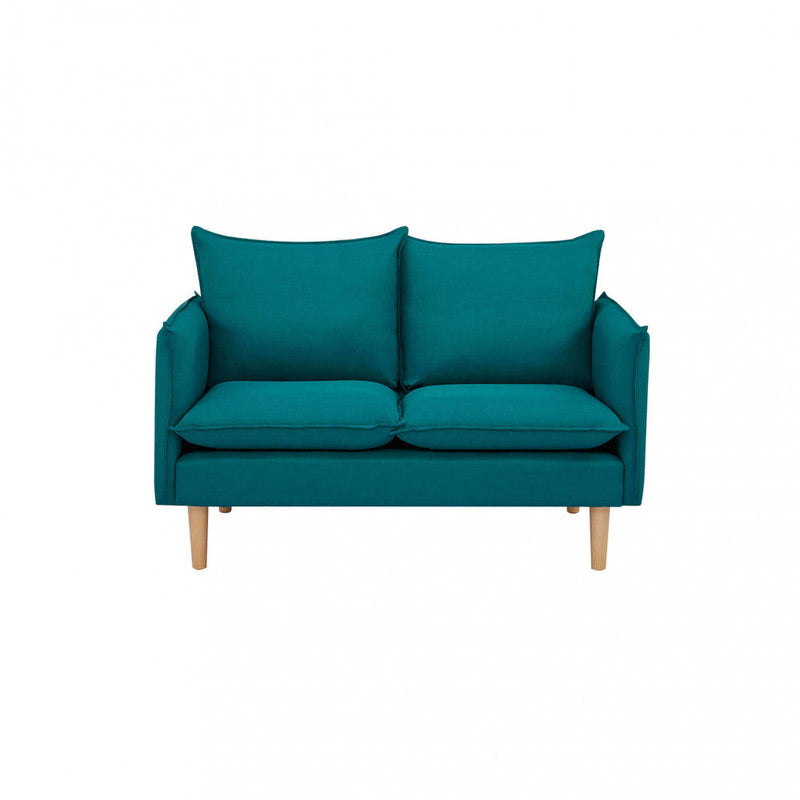 Divano 2 Posti Florin 130x84x51 h cm in Tessuto Azzurro