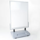 Espositore Pubblicitario Bifacciale con Ruote 100x140 cm in Alluminio da Esterno Antivento Silver