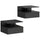 Set 2 Comodini Sospesi 35x32x22,5 cm Design Moderno Nero