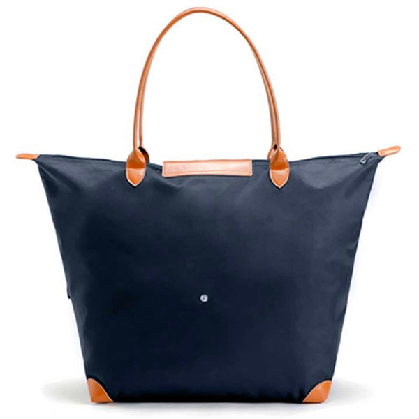 Borsa Pieghevole In Tessuto Blu Navy Con Manici Biscotto Misure 57x35.5x21.5 Cm online