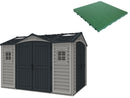 Pavimento per Casetta Box da Giardino 326x240x235 cm in Plastica Verde