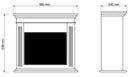 Cornice per Camino in Legno MDF 98x34x93,8cm Ruby Fires Elda Bianco Crema