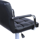 Sgabello con Braccioli Alzata a Gas e Seduta Girevole in Similpelle Vandi Nero