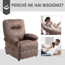 Poltrona Relax Manuale Reclinabile con Poggiapiedi Estraibile Marrone Chiaro