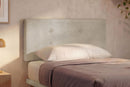 Letto Singolo con Rete Rivestita Microfibra Sabbia Tessis Testata Button Varie Misure