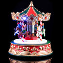 Giostra Giostrina Natalizia con LED Musica Decorazione Addobbo di Natale 19x22 cm