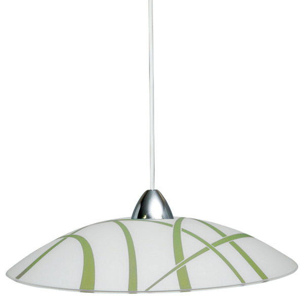 Sospensione D50 1xE27 Montatura Bianco-Cromo Vetro Lastra Bianco-Verde E-Energy Dario sconto