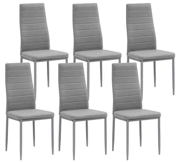 sconto Set 6 Sedie 42x40x82 cm in Similpelle Grigio