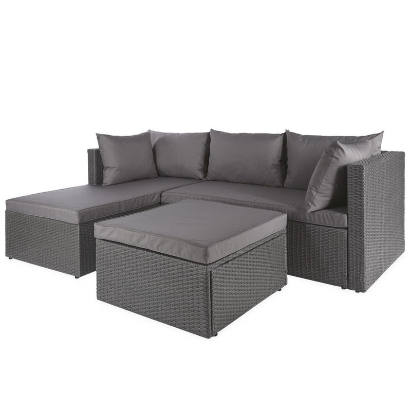 Tidyard Divano 2 Posti Giardino In Polyrattan Nero Con Cuscini – 124 Cm, Per Esterno, Balcone - 2