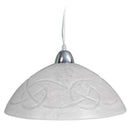 Sospensione D40 1xE27 Montatura Cromo Vetro Graffio Bianco E-Energy Ada