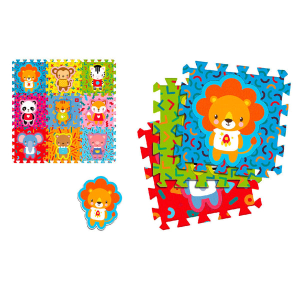 Tappeto Puzzle 9pz per Bambini Componibile Animali Multicolore acquista