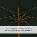 Ombrellone da Giardino Ø325x250 cm in Bambù e Poliestere Verde  