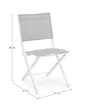Set 4 Sedie Pieghevole da Giardino 47x57x88h cm Elin Bianco 