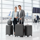 Set 4 Bagagli da Viaggio Trolley Rigido Easy Roll e Beauty Case in ABS Grigio