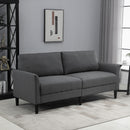 Divano 3 Posti 191x79x87 cm con Seduta Profonda e Imbottitura Spessa in Tessuto Grigio Scuro      