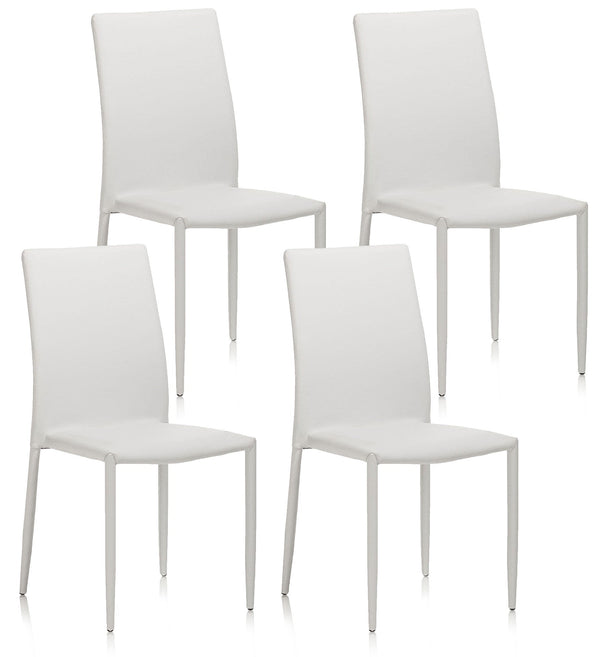 Set 4 Sedie 43,5x46,5x90,5 cm in Similpelle Bianco prezzo
