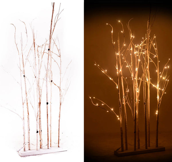 Albero di Natale Luminoso in Legno H180cm Betulla Bianco online