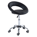 Sgabello Estetista Girevole da Salone Altezza Regolabile in Similpelle Nero 50x54x66-78 cm 
