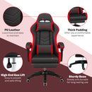 Sedia da Gaming Altezza Regolabile e Schienale Reclinabile 65x65x121-129 cm Nero e Rosso   