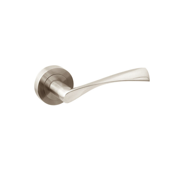 Maniglie Twist per Porta da Interno con Rosetta Ø50 mm Alluminio Nickel Satinato 1 Set. Emuca prezzo