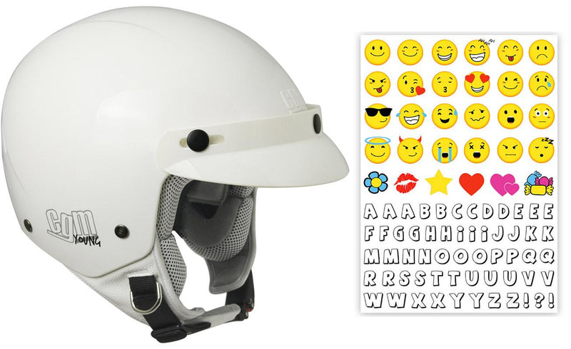 Casco Demi-Jet per Bambini con Frontino CGM Cuba Smile 204S Bianco 