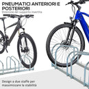 Rastrelliera Porta Biciclette 3 Posti 76x33x27 cm in Acciaio Argento