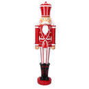 Soldatino Schiaccianoci in resina bianco e rosso con led cm 18x13xh69