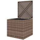 Baule da Esterno in Rattan PE e Acciaio con Fodera Interna 75x75x70 cm Nero e color Sabbia 