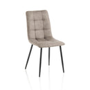 Set 4 Sedie 42,5x52,5x87,5 cm in Similpelle Marrone Chiaro