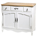 Credenza in Legno 2 Ante 3 Cassetti 95x45x88cm Country Bianca