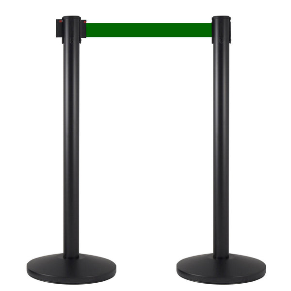 2 Colonnine Tendinastro 3 metri in Metallo Nero Opaco Ø36x101 cm Nastro Verde online