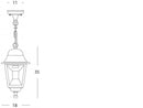 Lampada Sospesa Colore Grigio per Esterno Linea Tiffany Sovil