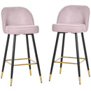 Set 2 Sgabelli da Bar 55x44,5x101 cm in Poliestere Rosa
