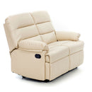Divano 2 Posti Reclinabile Manuale in Similpelle Mara Crema