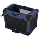 Trasportino per Cani e Gatti Pieghevole Blu nero 70x52x52 cm 