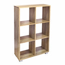 Libreria in legno 60x24xH99 cm a caselle con 6 ripiani dotata di piedini Rovere