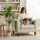 Pianta Artificiale di Dracena Alta 120 cm in PEVA  Verde e Legno con Vaso Contenitore in PP e Cemento Bianco      