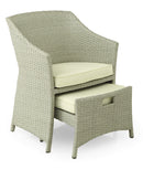 Set Salotto da Giardino Tavolino 2 Poltrone e 2 Poggiapiedi in Rattan Kraus Vasari Beige