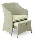 Set Salotto da Giardino Tavolino 2 Poltrone e 2 Poggiapiedi in Rattan Kraus Vasari Beige