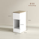 Comodino con Cassetto e Ripiano in Legno 20x30x50 cm Bianco   