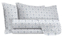 Set Lenzuola Matrimoniale con Stampa Sopra Sotto e Federe in Cotone Athena Dora Grigio