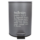 Pattumiera "Toilette" 3 Litri Ø17x23,5 cm in Plastica VdE Tivoli 1996 Grigio