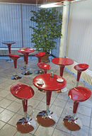Sgabello da Bar in Abs Rosso Ed Acciaio Tosini Hc 148R