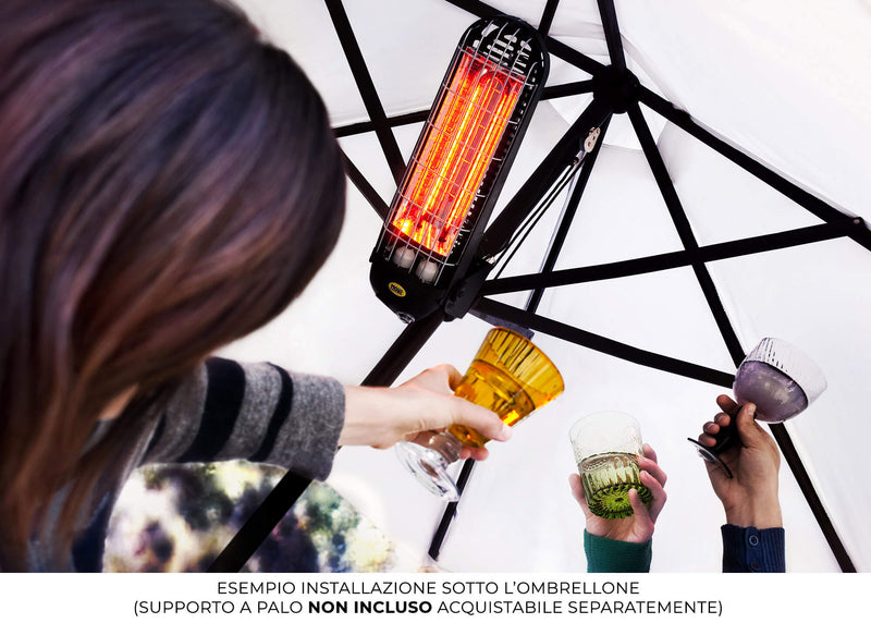 Stufa Elettrica ad Infrarossi 40x13,2x9 cm da Parete 800W Moel Lucciola