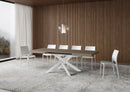 Tavolo Allungabile 140-400x90x77 cm Volantis Tortora Telaio Bianco 