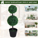Pianta Artificiale Bosso Due Sfere Ø23x67 cm con Vaso  Verde