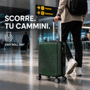 Valigia Trolley Bagaglio a Mano 55x40x20 cm Rigida in ABS con Maniglia Telescopica Verde Scuro      