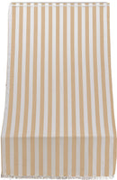 Tenda da Sole per Sormonto in Poliestere con Anelli Ranieri a Strisce Beige Varie Misure